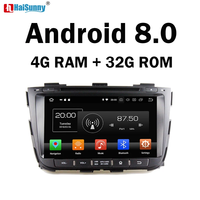 Perfect HaiSunny 4GB RAM Octa Core Android 8.0 Car DVD GPS Multimedia Player For KIA Sorento 2013 Radio 0