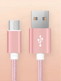 Кабель usb type-c для huawei xiaomi redmi note 7 USB-C кабель для быстрой зарядки мобильного телефона type-C для samsung Andorid 2.1A нейлон 1 м - Цвет: Rose gold