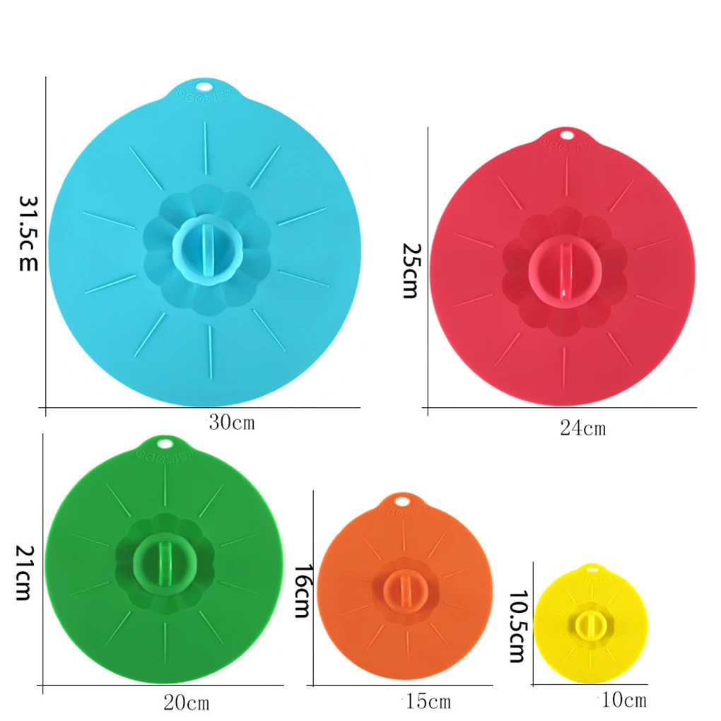 Пищевая силиконовая крышка на присоске, упаковка, много размеров, чашки, чаши, кастрюли, контейнеры, вакуумная пищевая Крышка для сохранения свежести