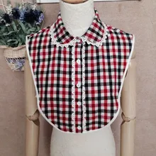 Хлопковый красный кружевной круглый вырез со стразами черный подрезанный сладкий Поддельный Воротник