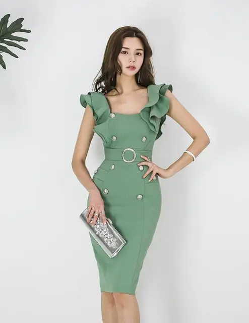 light blue pencil dress