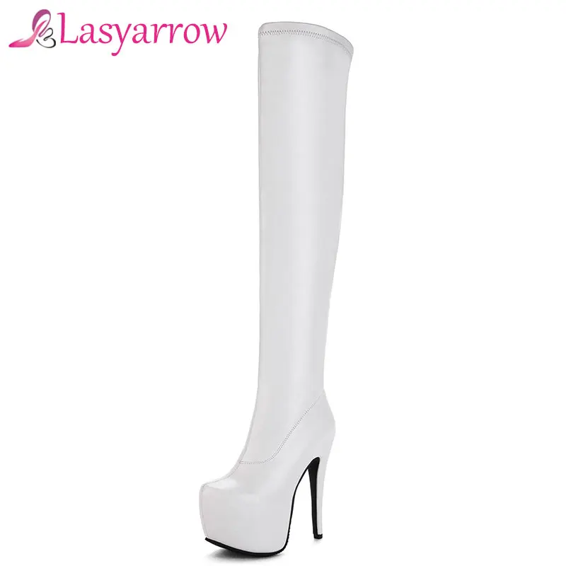 Lasyarrow Women's Shoes Fashion Women Autumn Boots High Heels Shoes Woman Zipper Winter Boots for Women Footwear Long Boot RM114