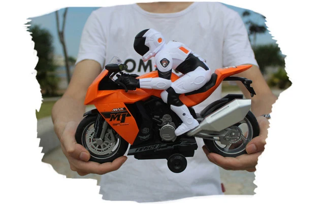 RC Motorcycle Toys Remote Controlled mini RC Motorcycle Super Cool Toy Stunt Car For Children Gift With light music rotation 2