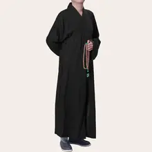 Унисекс черные буддийские монахи Шаолинь халат дзэн-буддизм одежда, костюмы для медитации кунг-фу халат униформа