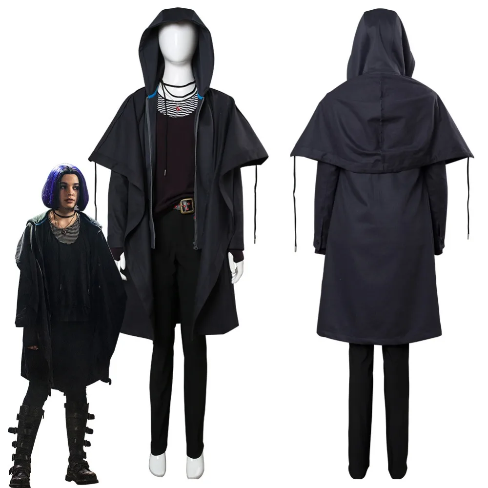 

2018 Titans Cosplay Raven Rachel Roth Cosplay Costume Adult Outfit Cloak Halloween Carnival Costumes