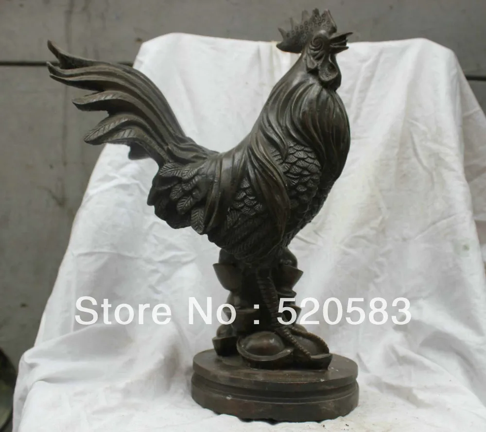 

Chinese Tibet Tibetan Buddhism Temple Bronze statue Zodiac Chicken Sculpture