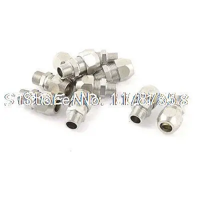 

1/8" PT Male Threaded Adapter Hose Quick Joint Connector Silver Tone 10 Pieces