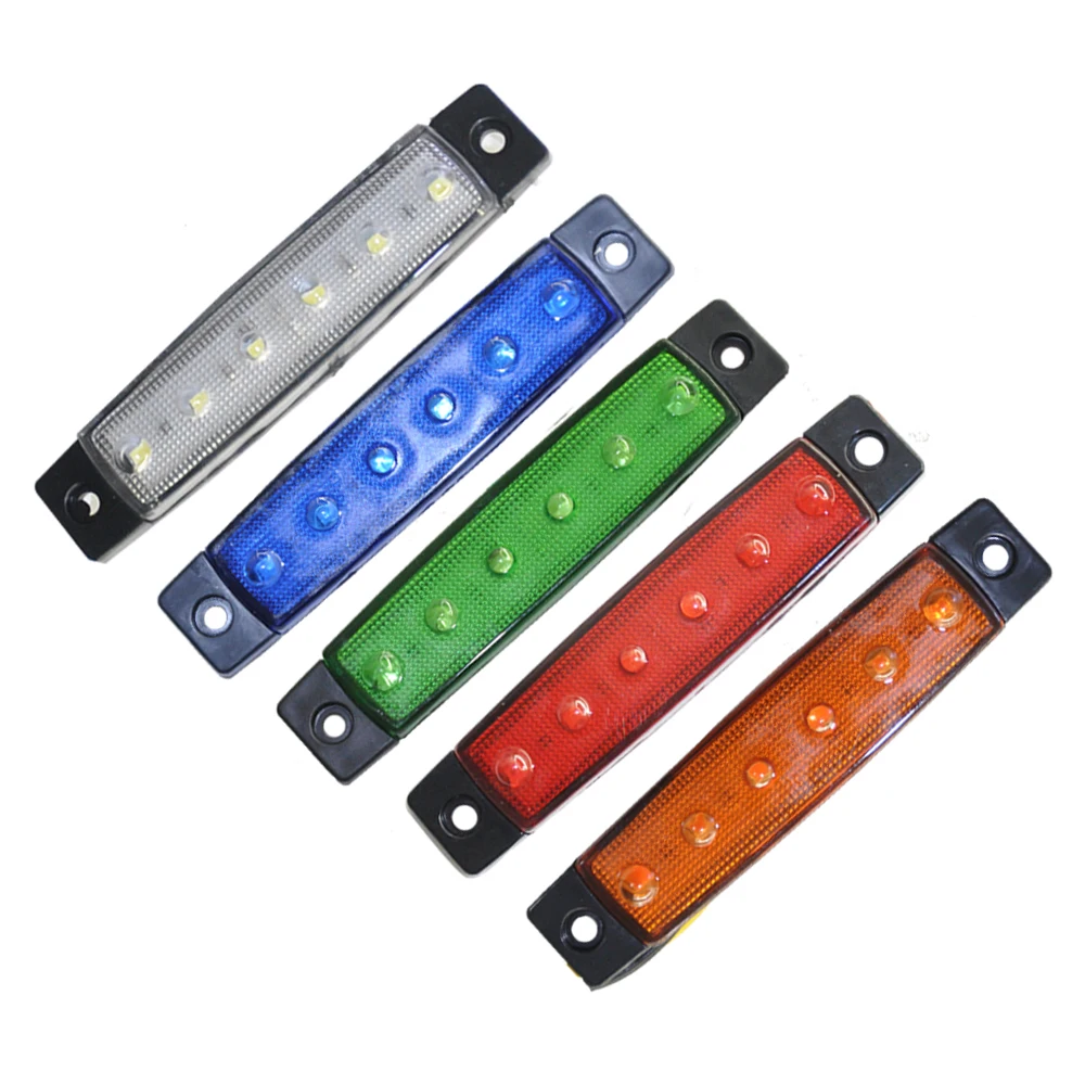 

10PCS Side 6 Superflux SMD LED Side Marker Clearance Truck Trailer Light Lamps 12V 24V Red White Blue Yellow Green