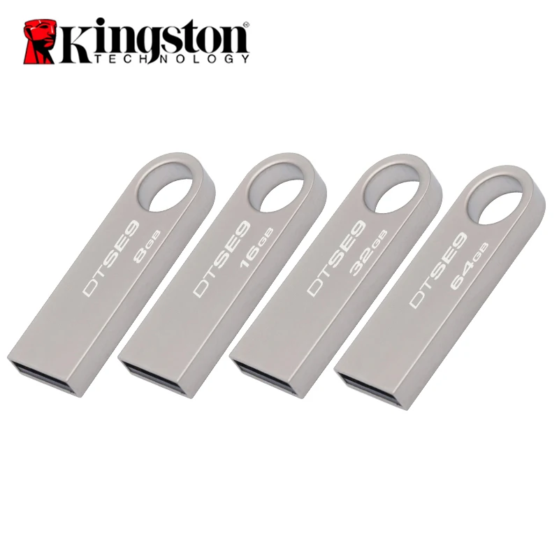 Kingston mini USB 2,0 USB флэш-накопитель 32 ГБ флеш-накопители 16 ГБ 8 ГБ металлический материал DTSE9H usb-флэш-накопитель флешки