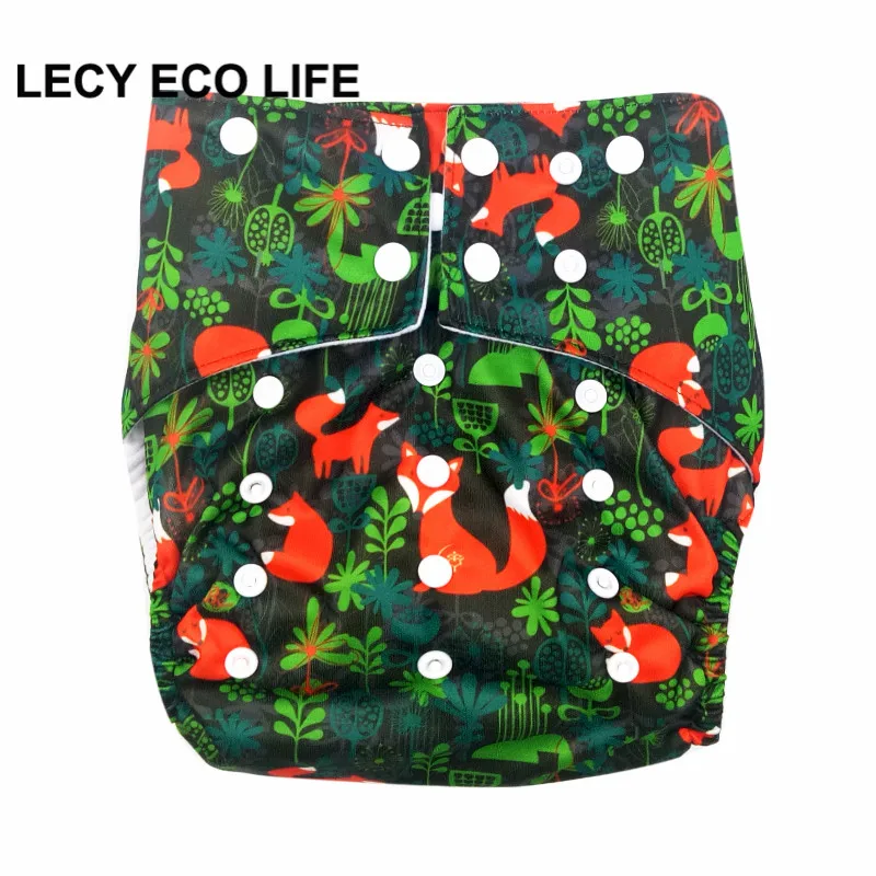 Lecy Eco Life 5 с цифровой печатью для больших детей от 3 до 8 лет тканевые подгузники