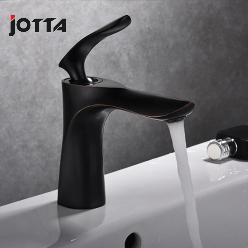 Black simple matt frosted faucet washbasin paint hot and cold faucet