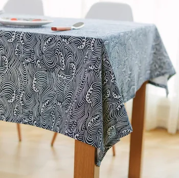 

Cheap Price Japanese Style Table Cloth Sea Waves Pattern Table Cover