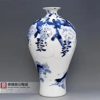 

The real thing Jingdezhen province of famille rose porcelain craft master - Peng Xianglong hand-painted vases