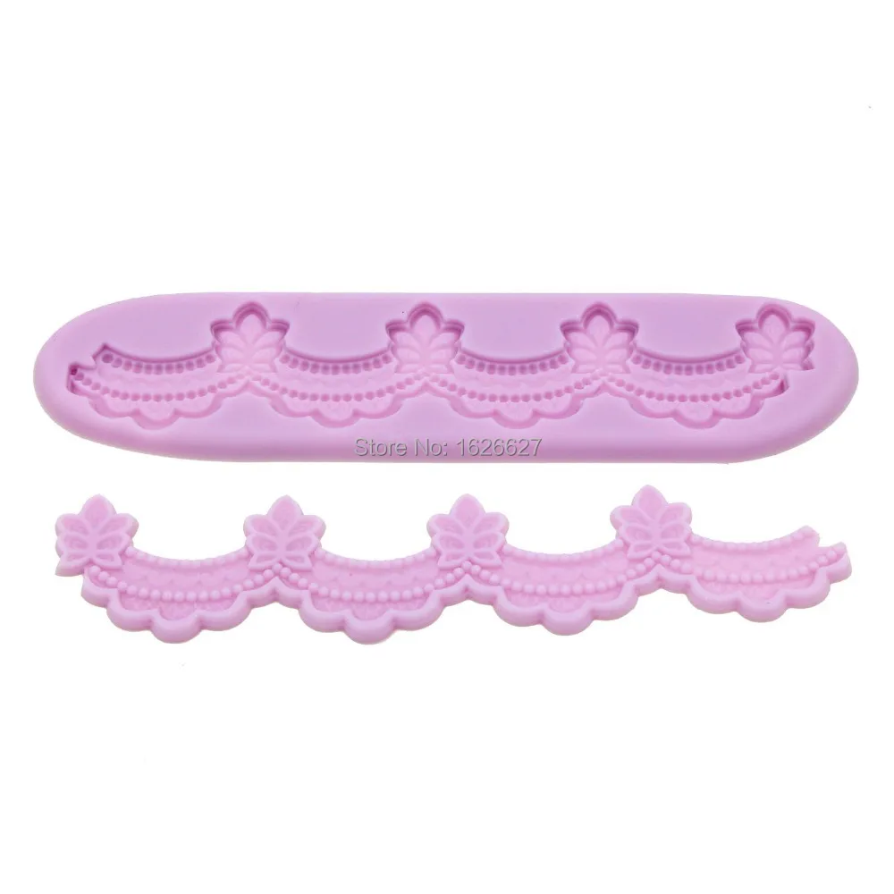 

Eco-Friendly 1set Silicone 3D Mold Cookware Dining Bar Non-Stick Cake Decorating Fondant Soap Mold Sugar Lace mold Color Purple