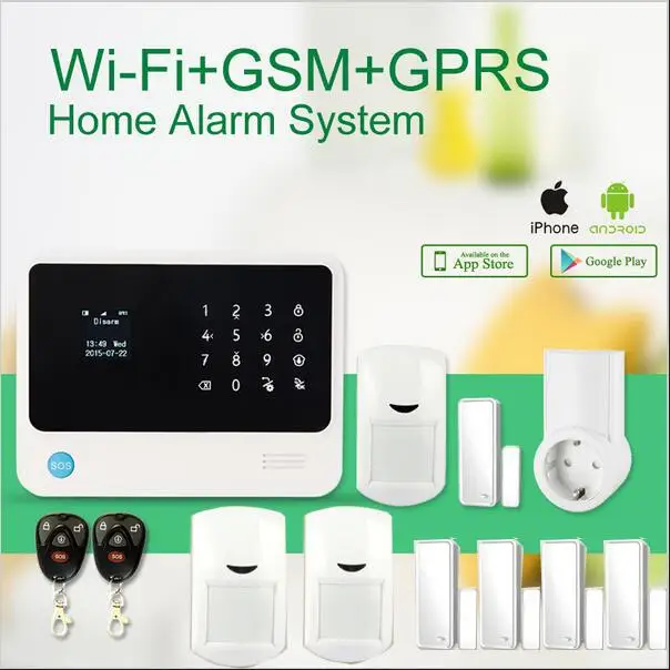 

Wireless GSM  alarm system home Security Burglar touch keypad ,Voice,iso&android app with smart socket for smart security home