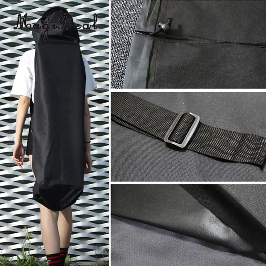 Portable Skateboard Bag Longboard Case Backpack Skating 118x40cm Black, Waterproof and Wear Resistant