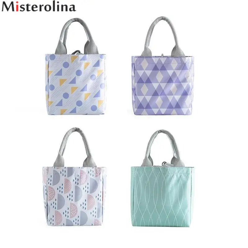 

Simple Drawstring Portable Lunch Bag For Women Thermal Insulated Box Tote Cooler Bento Pouch Milk Bottle Insulation Bag HQI9782