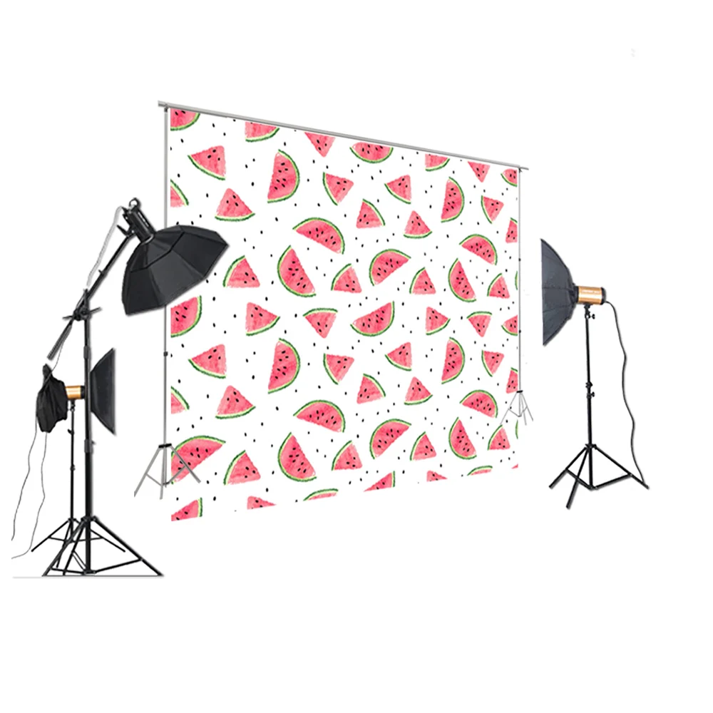 HUAYI Photography Backdrop step and repeat cute Watermelons Summer Photo Background Birthday Photo Booth Baby Shower XT-7048