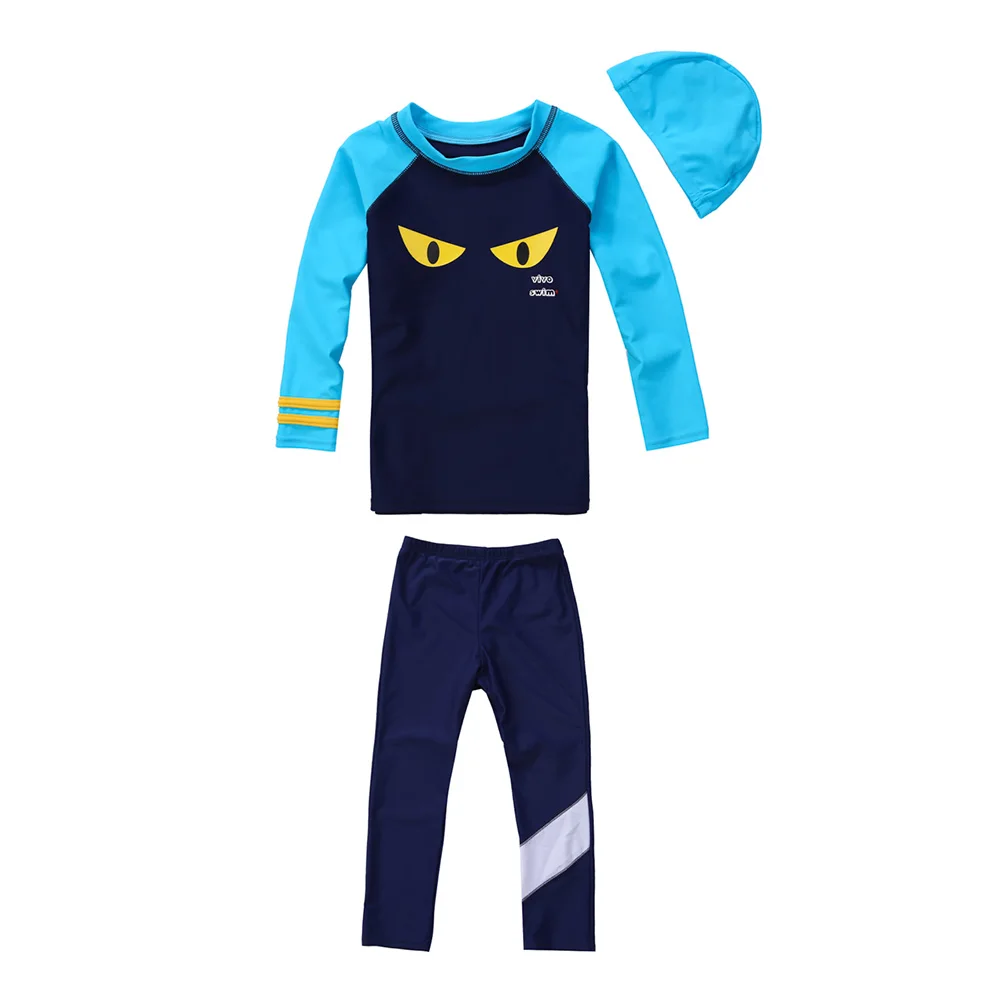 VIVOBINIYA/ ; купальный костюм для маленьких мальчиков; UPF50+ детский купальный костюм; конкурентный купальник - Цвет: Синий