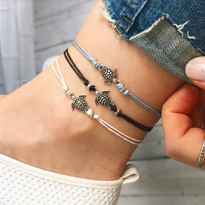 2018 NEW Beads anklets for women Turtle Beach Foot Chain Anklets Vintage Bracelet Foot Jewelry Sandals Pulseras Tobilleras J20#N (9)