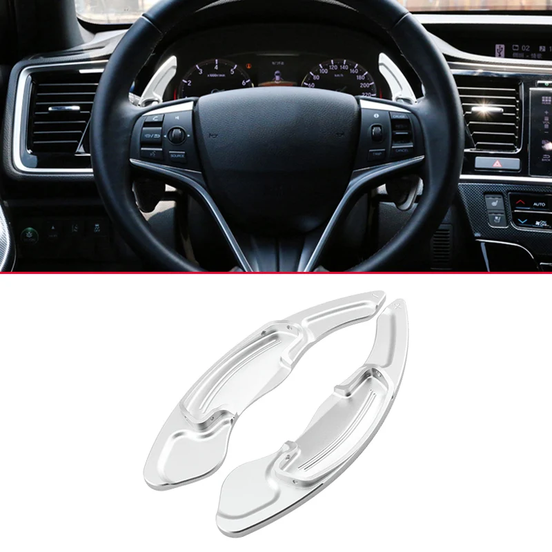 Silver Finer Aluminum 2Pcs/Set Car Steering Wheel Gear Shift Ex Paddle