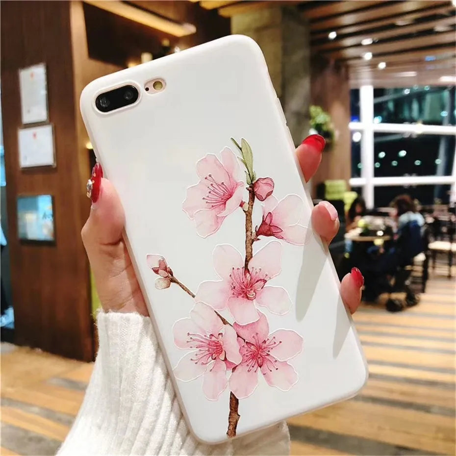 MOUSEMI Luxury 3D Silicone Case For iPhone 6 7 6S 8 Plus 5S SE X XS MAX XR Shockproof Flower Phone Case For iPhone 6 7 Case Girl (9)