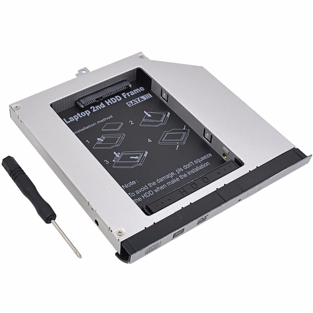 Чипсет SATA 3,0 2nd HDD Caddy 12,7 мм для Dell Latitude E5400 E5410 E5420 E5500 E5510 E5520 DVD-ROM Оптический отсек