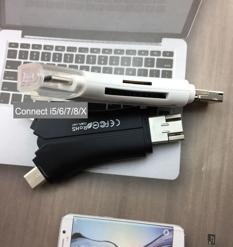 Все в 1 Универсальный Micro usb Тип C USB SD TF устройство для чтения карт памяти для iPhone XS MAX XR 5 6 7 8 плюс OTG Android телефон для Macbook