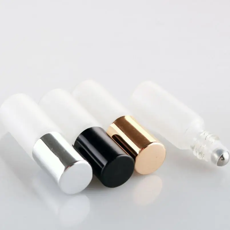 

Wholesale 5ML Frosted Glass Essential Oil Bottles Portable Cosmetic Steel Roller Roll-On Bottle