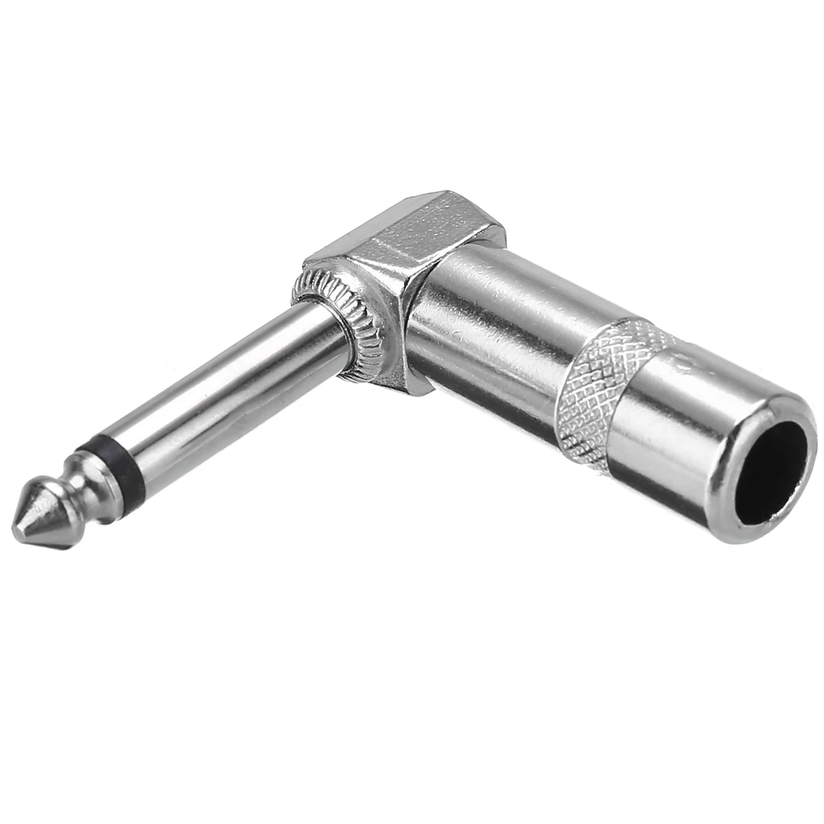 1/4" 6.35mm Speakers Phone Plug Nickel Plated 4pcs High Quality Guitar Audio Jack Right Angle Male Mono Connector