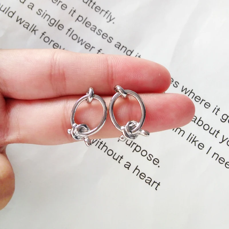 

Timlee E254 Free shipping New Retro Simple Geometry Round Knot Alloy Drop Earrings Beautiful Jewelry Wholesale