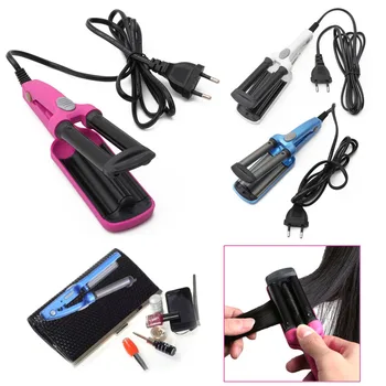 

KEMEI Mini Ceramic Hair Crimper Curler Curling Iron Tong Modeling Waving Wand Roller Salon Portable Electric Hair Styling Tool