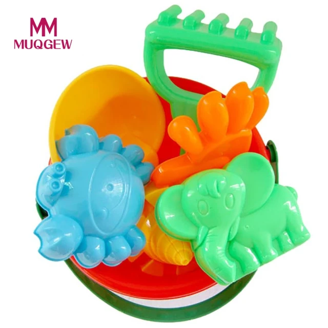 7pcs Sand Sandbeach Kids Beach Toys Castle Bucket Spade Shovel Rake 7pcs Sand Sandbeach Kids Beach Toys Castle Bucket Spade Shovel Rake Water Tools Practical Ability
