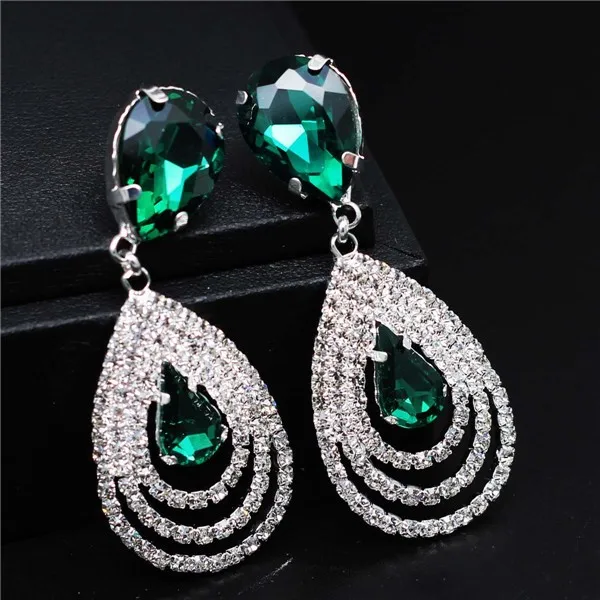 Fashion Wedding Bridal Jewelry Sets For Women Rhinestone Austrian Fashion Wedding Bridal Jewelry Sets For Women Rhinestone Austrian Crystal Set Bracelet Earrings Indian Accessories In From