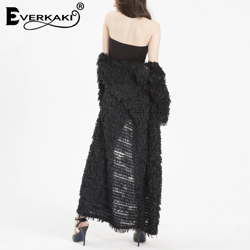 Everkaki/однотонное вельветовое вязаное длинное пальто кимоно для женщин Boho теплые