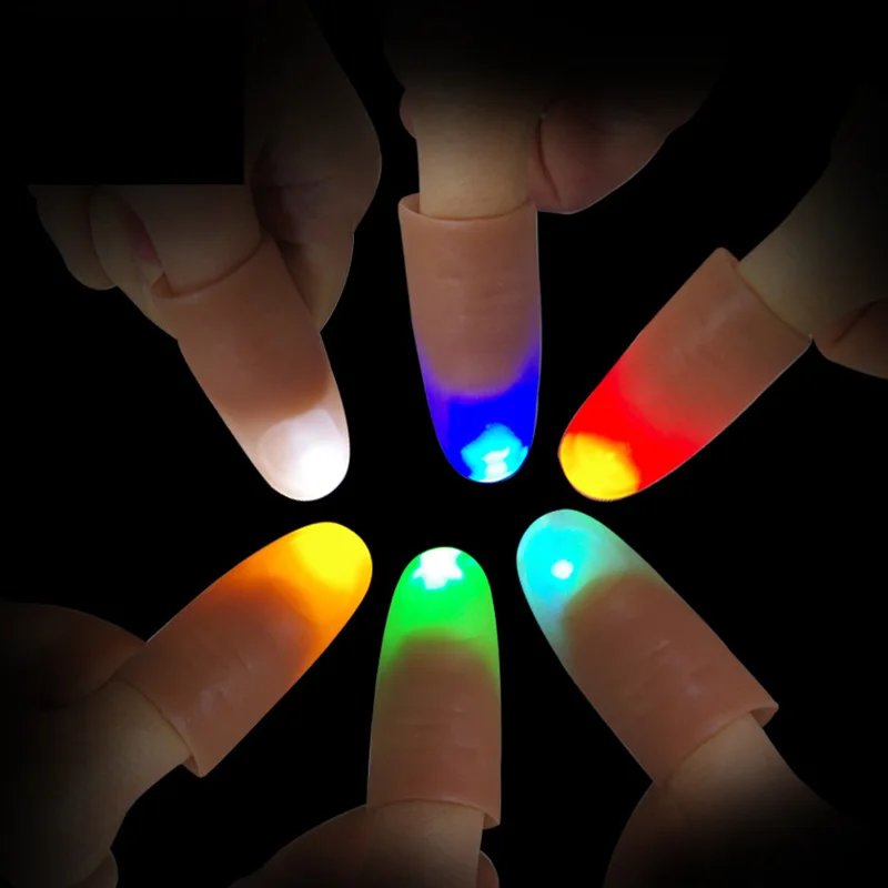 2 шт. большой палец светодиодный светильник Волшебные трюки мигающие пальцы фантастическое свечение Магическая иллюзия, трюк, реквизит игрушки для детей светящиеся подарки