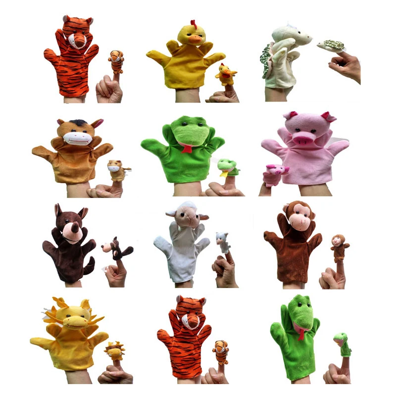 

Hand Puppet Animal Plush Toys for Baby Mini Animal Puppet fox Giraffe Turtle Bunny Monkey Plush Toy parent child interactive toy