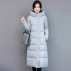 Модная зимняя одежда с капюшоном Дамы Пальто для будущих мам 2017 зимнее пальто Женская куртка-парка длинный толстый тонкий Для женщин