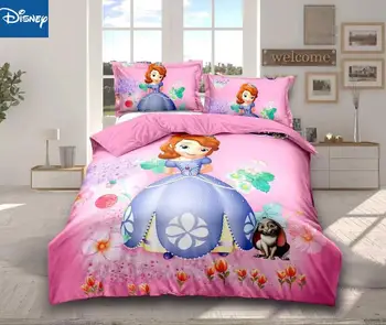 

Disney Princess bedding set twin size bed sheets duvet covers 3/4psc room single bedspread coverlets 3d printed 2-4 pcs hot