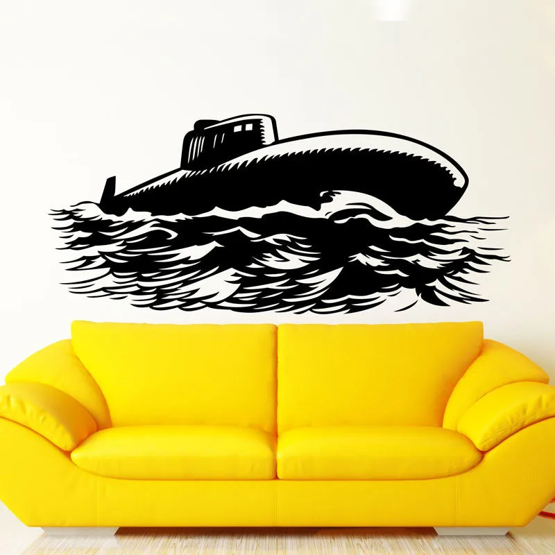 

Navy Military Submarine Wall Stickers Living Room Removable Vinyl Wall Decals Adhesive Home Decor