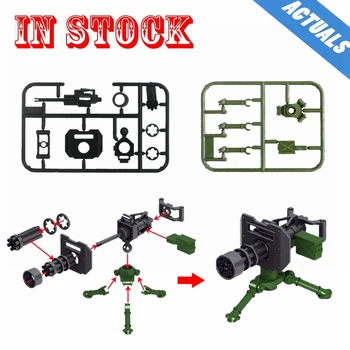 

Locking Creator Military Gatling Machine Guns Weapons Bazooka Soldiers Army Model Kit Arms WW2 Police Kids Toy Lockings Creators