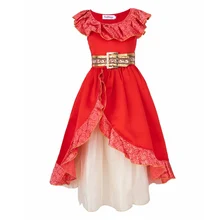FindPitaya filles Elena robes fantaisie enfants épaules nues robes fille simplifiée fleur fête Costume