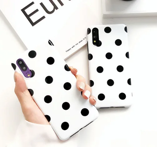 White Polka Dots Imd Phone Case for Huawei Mate 10 P20 Pro Simple Glossy Tpu Honor Nava 2s Soft Back Cover | Мобильные телефоны и