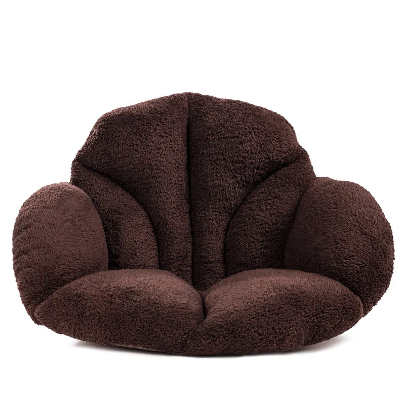 Coffee Soft Fluffy Lambs Wool Decorative Cushions for Home Children Decor Pillow Chair Sofa Cushion,Cushions decor at home,coussin cha - Цвет: Coffee