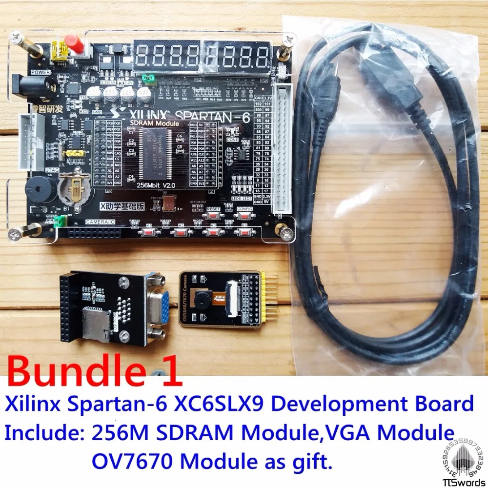 Макетная плата Xilinx spartan 6 FPGA макетная spartan6 XC6SLX9 с модулем SDRAM 256 Мб модуль камеры OV7670