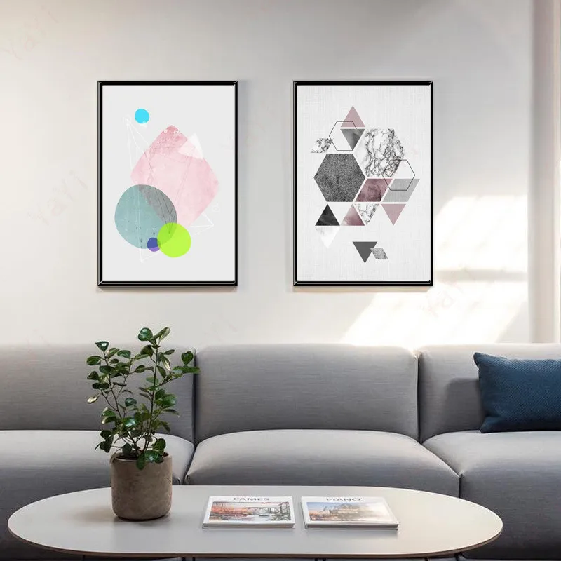 Haochu مكتب ديكور المنزل قماش اللوحة مجردة الهندسة أريكة جدار الفن صورة سند مدخل غرفة المعيشة ممر الإمدادات Haochu مكتب ديكور المنزل قماش اللوحة مجردة الهندسة أريكة جدار الفن صورة سند مدخل غرفة المعيشة ممر الإمدادات