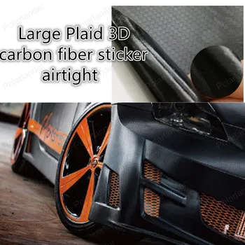 

Large Plaid 3D carbon fiber Auto Car Styling airtight Stickers Car change color Film Car accessories Adesivos