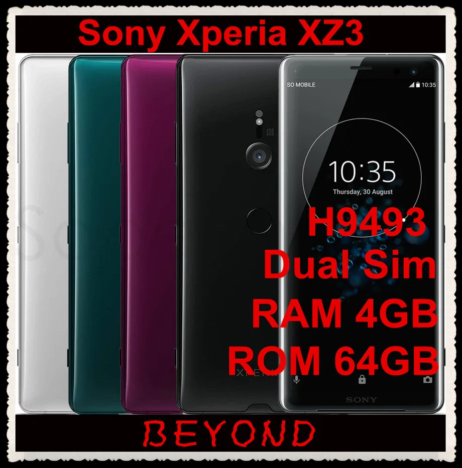 Sony Xperia XZ3 Dual H9493,, разблокирована, GSM, две sim-карты, LTE, Android, четыре ядра, ram, 4 Гб rom, 64 ГБ, 6,0 дюйма, 19 и 13 МП, отпечаток пальца, NFC