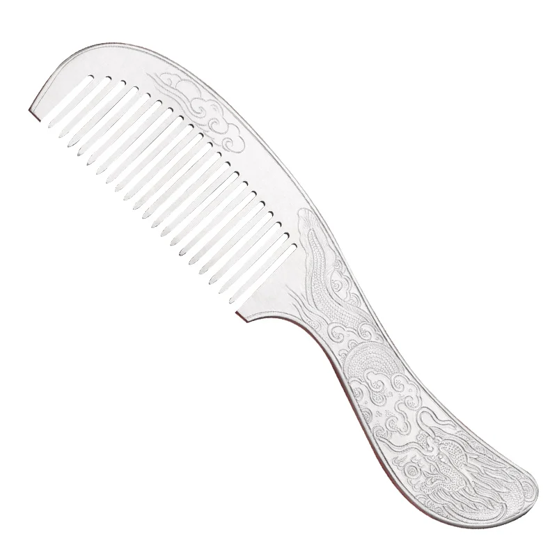 

Silver Comb 999 sterling silver handmade silver health care scraping hair comb to send mom jewelry