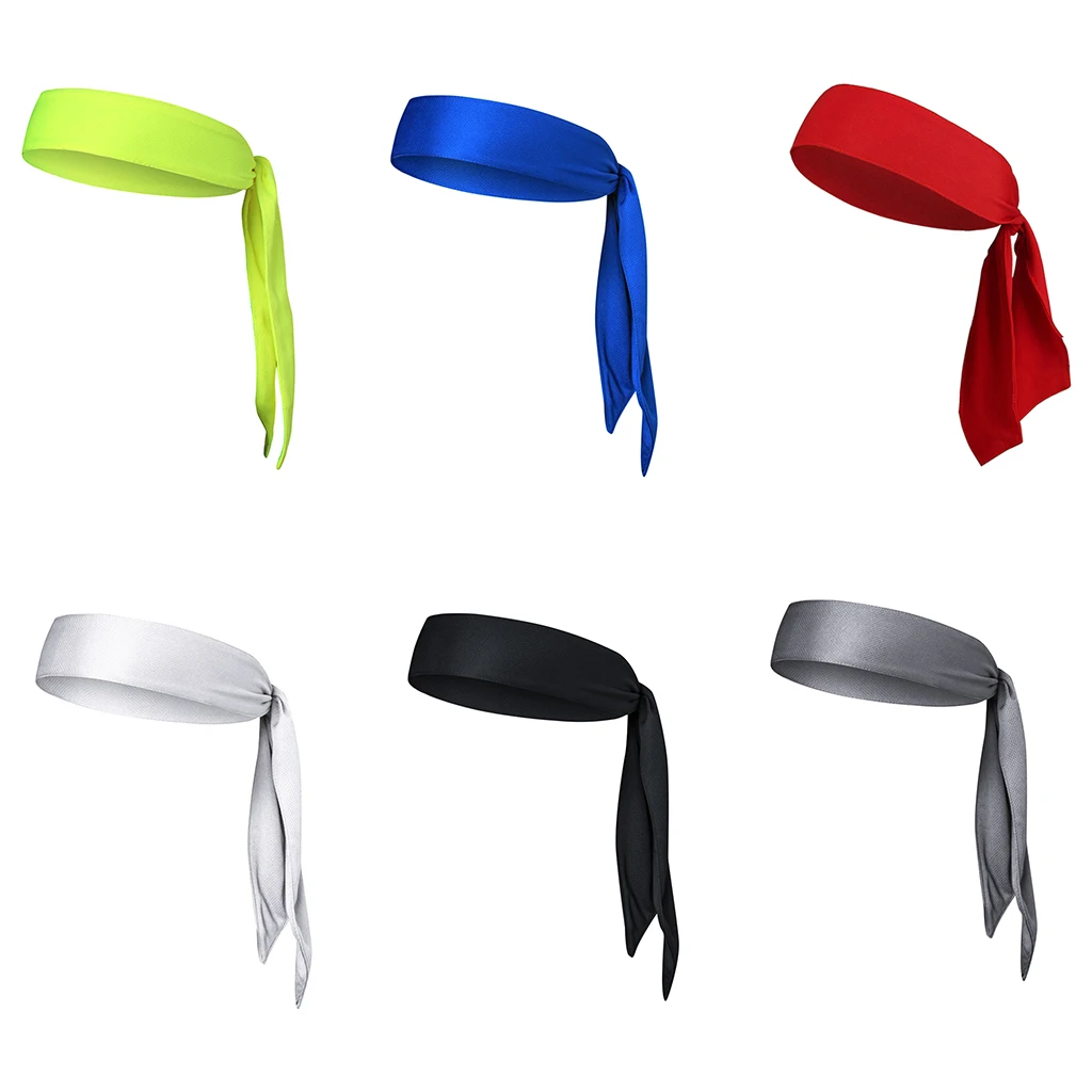 Sports Solid Head Tie Sweatband Tennis Basketball Sweat Hair Band Headband Fits Comfortably Under Helmets Moisture for Men Women